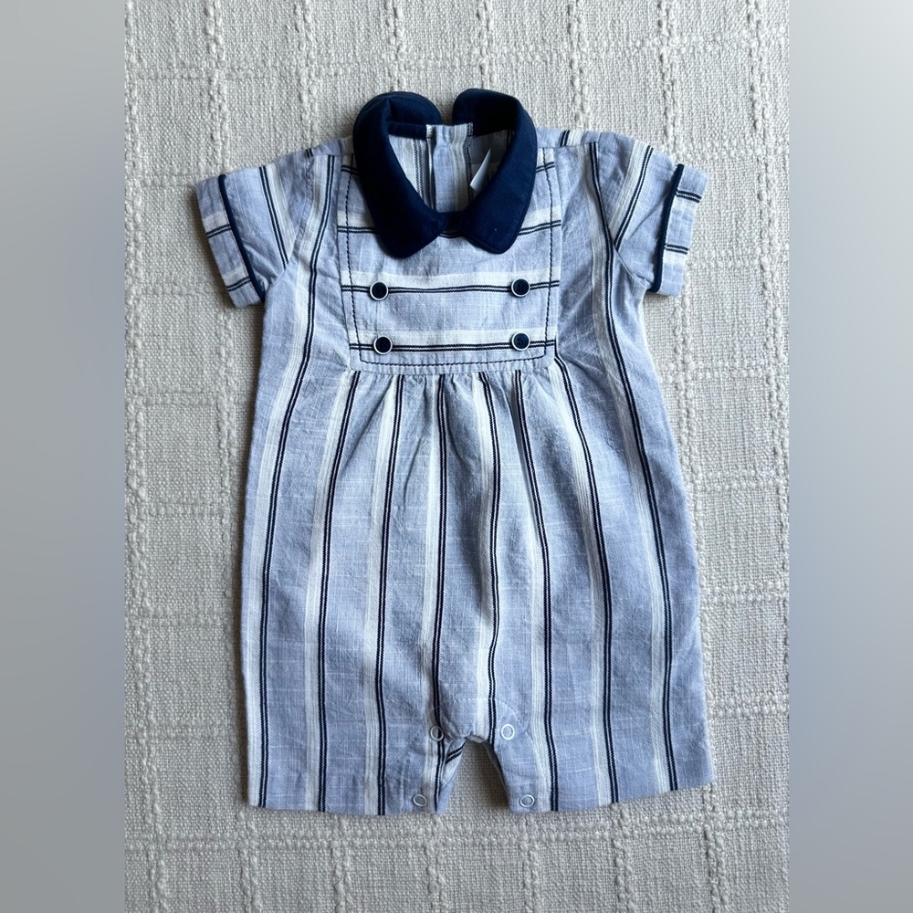 Striped Blue and White Kids Bodysuit